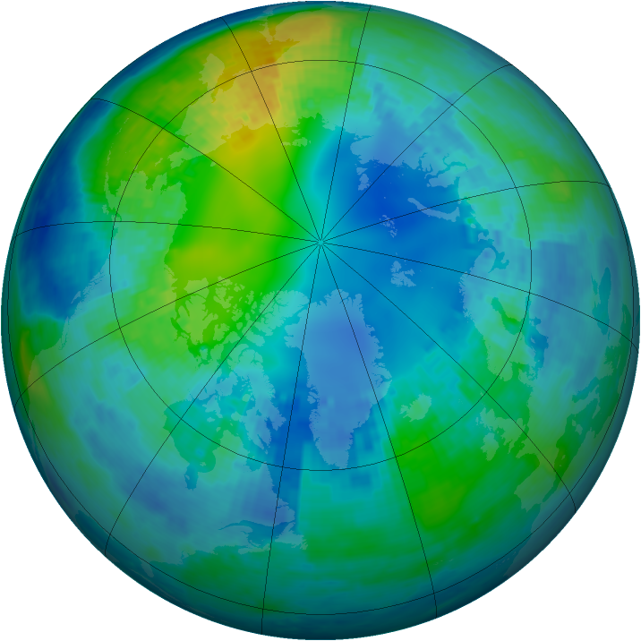 Arctic ozone map for 26 October 2004